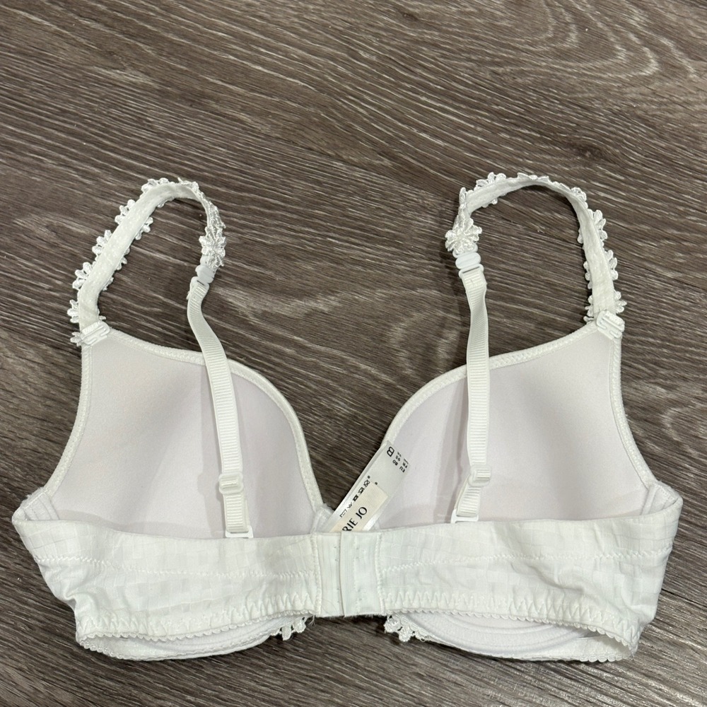 Marie Jo Avero Heartshape Bra Natural White Gingham Daisy Straps 36B Underwire - Picture 3 of 15